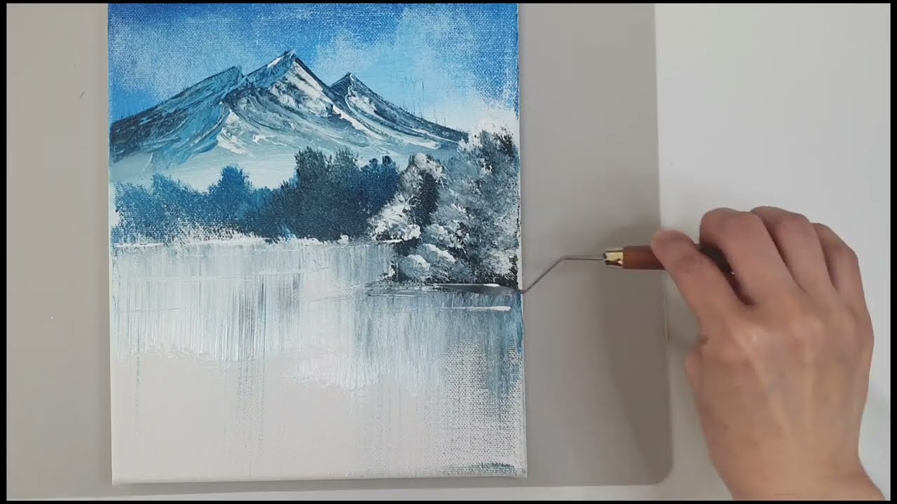 Easy acryl painting-imitate URARTSTUDIO ( mountain lake)