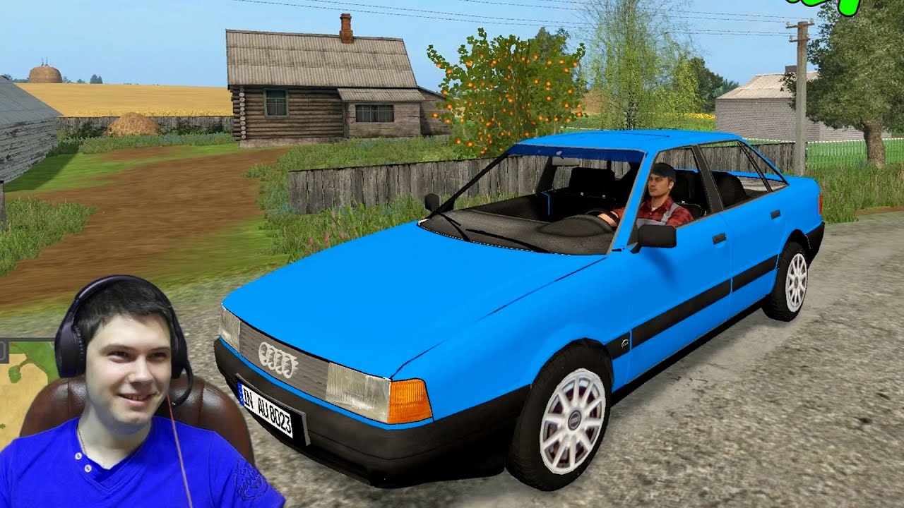 Audi 80 для Farming Simulator 17. Покатухи на синей бочке.