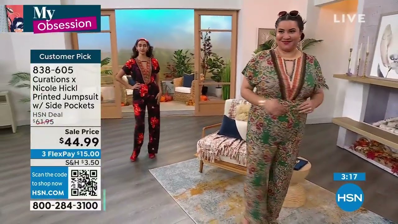 Curations x Nicole Hickl Printed Jumpsuit with Side Pock...