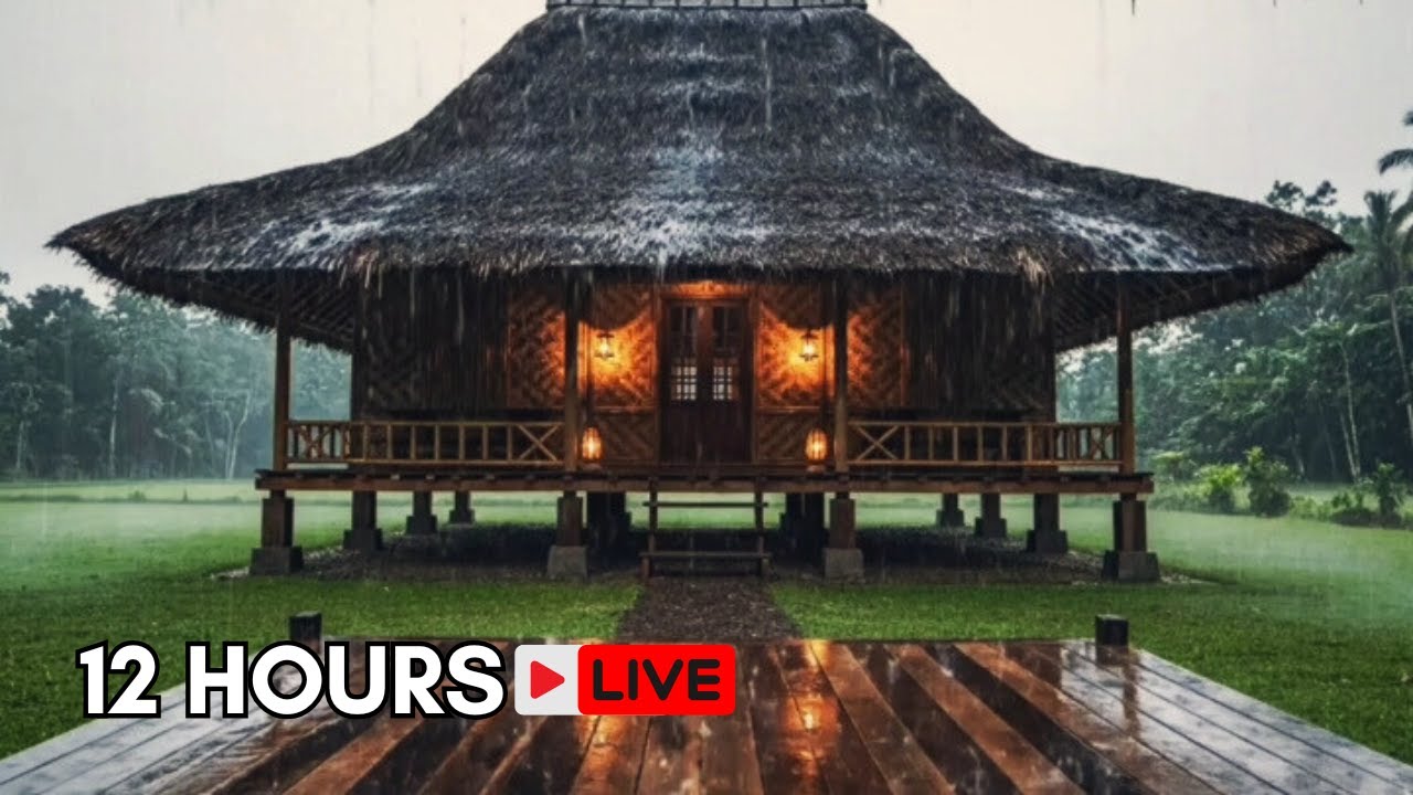 12 HOURS LIVE 🌧️ Heavy Rain on a Cozy Traditional House | Deep Sleep, Relaxing ASMR