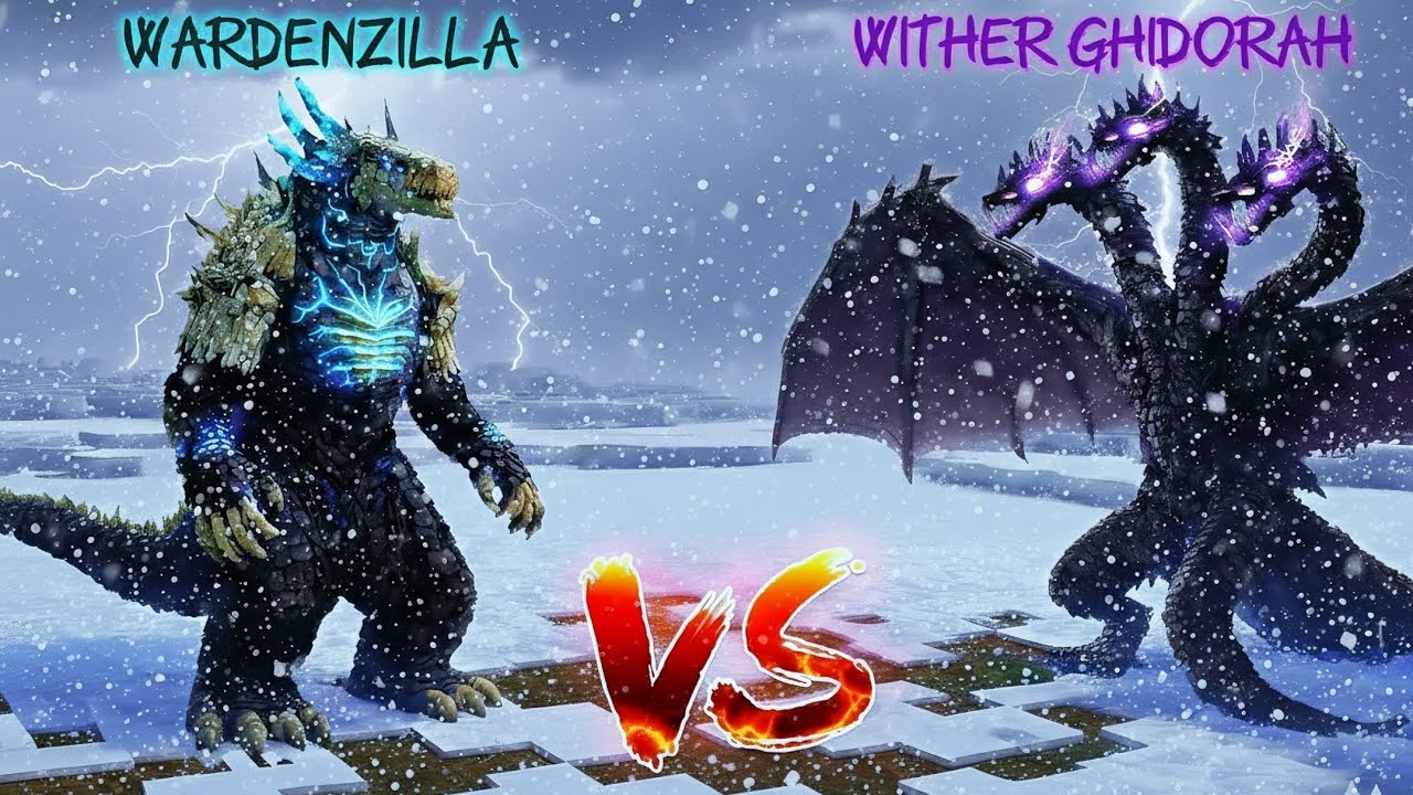 WARDENZILLA vs WITHER GHIDORAHUltimate Minecraft Boss Battle -Minecraft mob battle