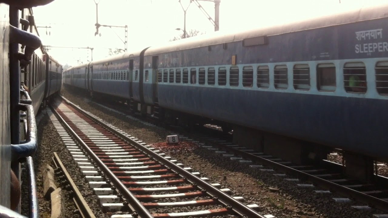CR: Khadki: KJM WDP-4 #20056 with 11014 Coimbatore-LTT Express Crossing 11007 Deccan Express