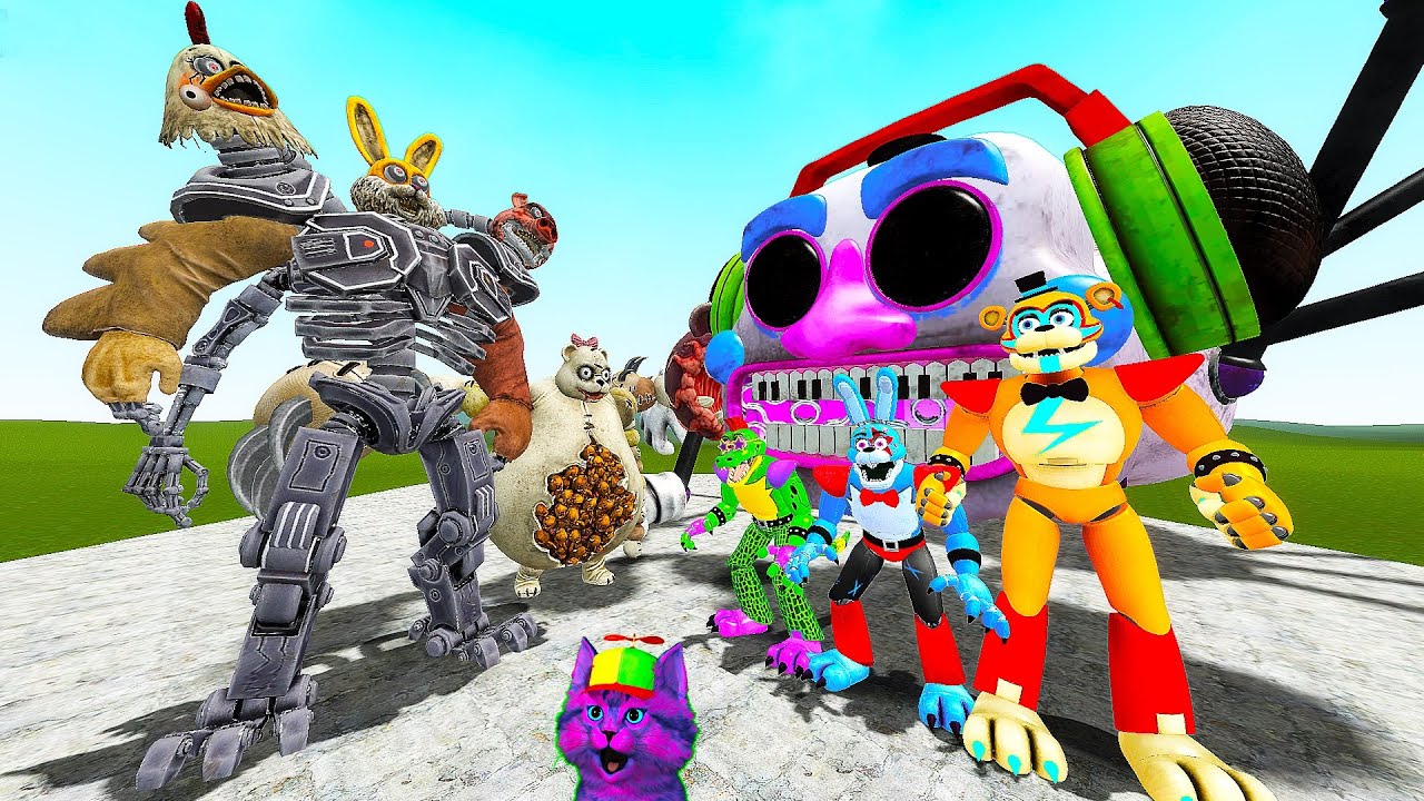 MAMA BEAR BOSS, PROJECT JOYKILL AND DARK DECEPTION VS FNAF SECURITY BREACH ANIMATRONICS! Garry's Mod