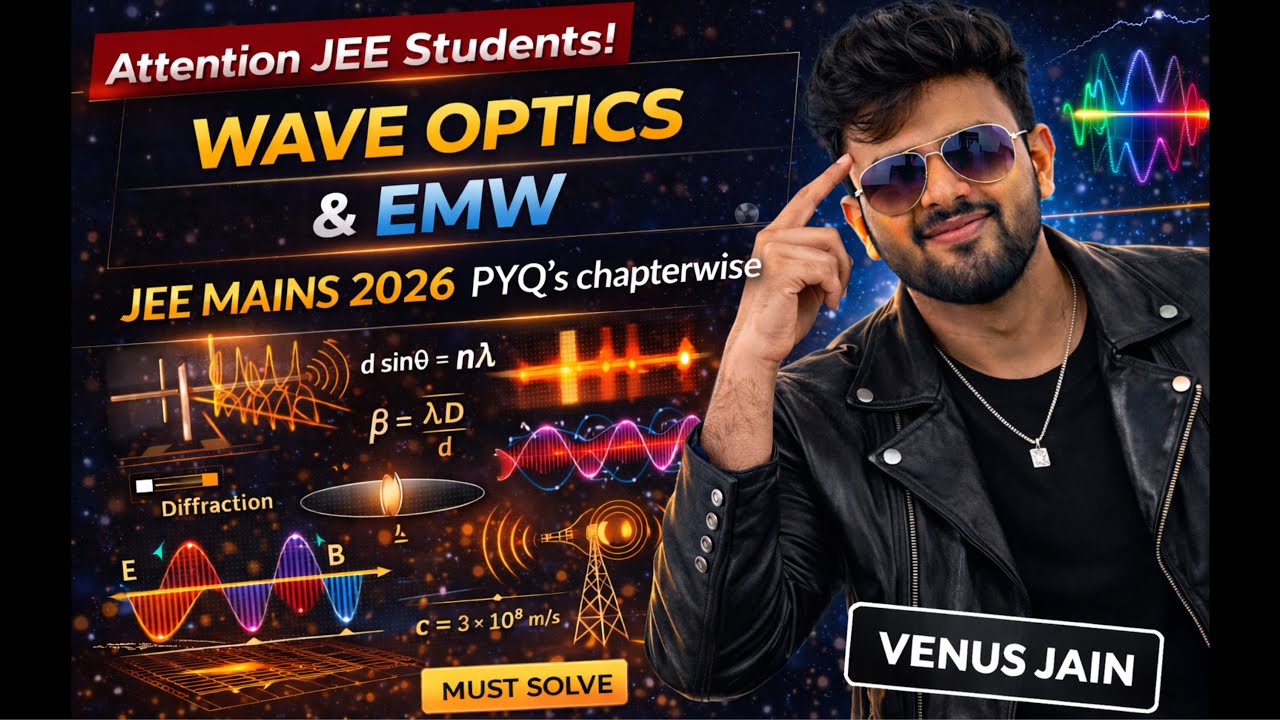 JEE Mains 2026 PYQ | Wave Optics & EMW Complete Solutions | Physics k Funde | Venus Jain