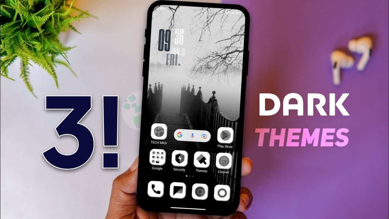 Top 3 Cool DARK Miui 12 VIP Themes | MIUI Theme Customisation | Control Centre MIUI 13