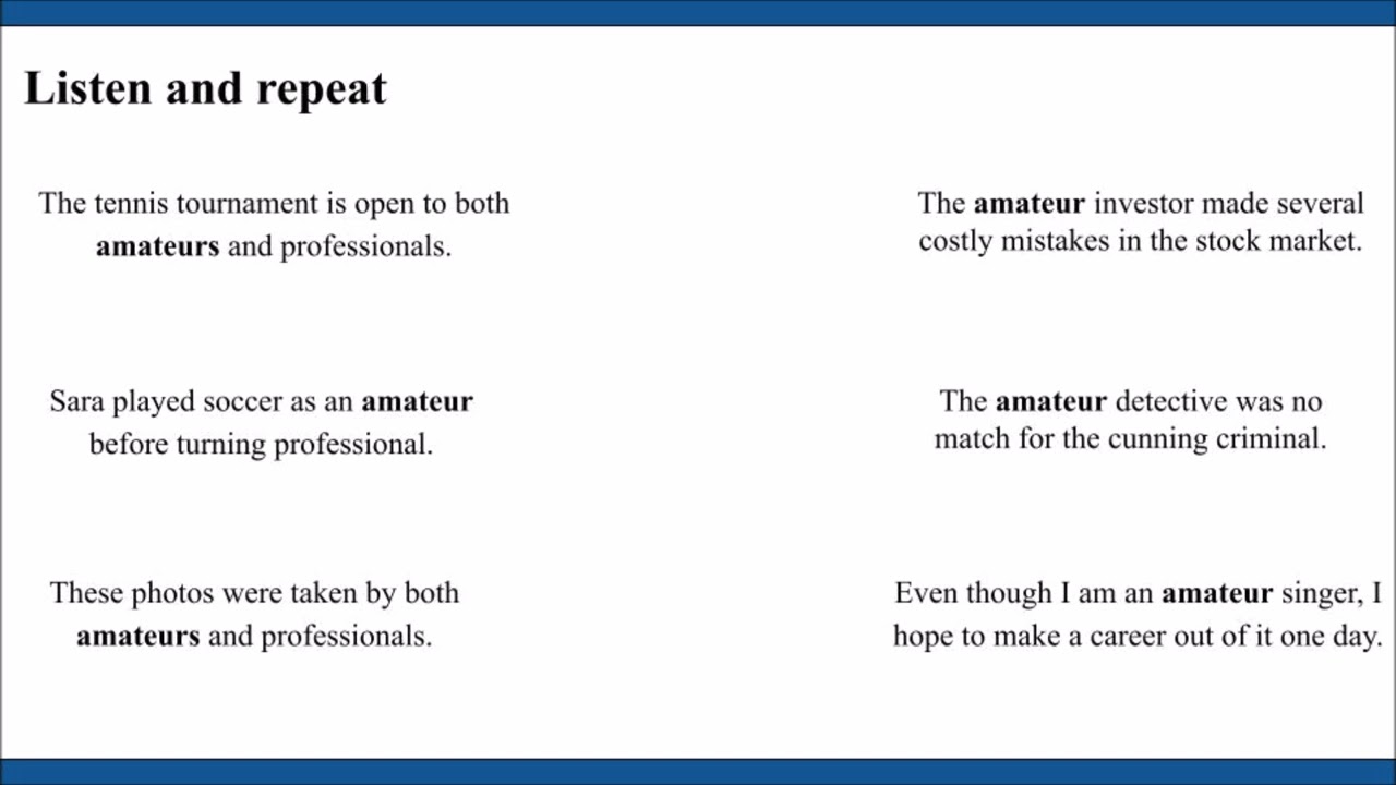 How to Pronounce 'Amateur'