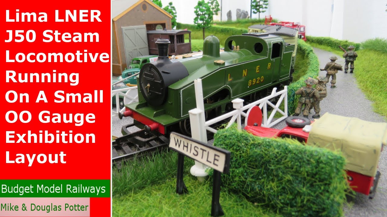 Lima LNER J50 Steam Locomotive Running On A Small OO Gauge Exhibition Layout