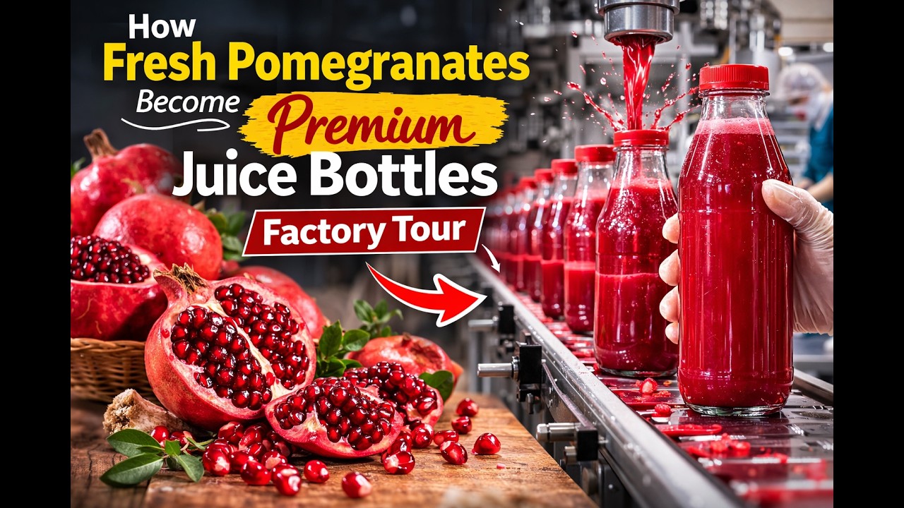 How Fresh Pomegranates Become Premium Juice Bottles | Factory Tour