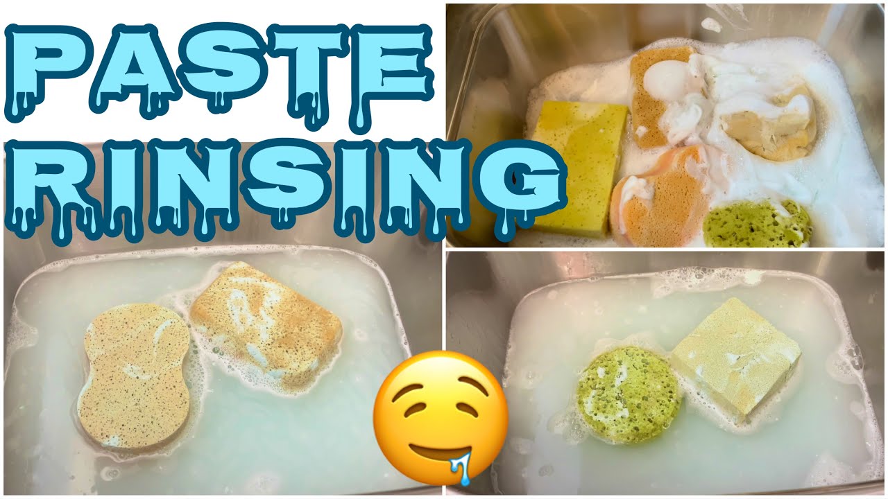 Asmr Paste Rinsing 😍 LOTS of Sponges * Super Satisfying DONT SKIP!!