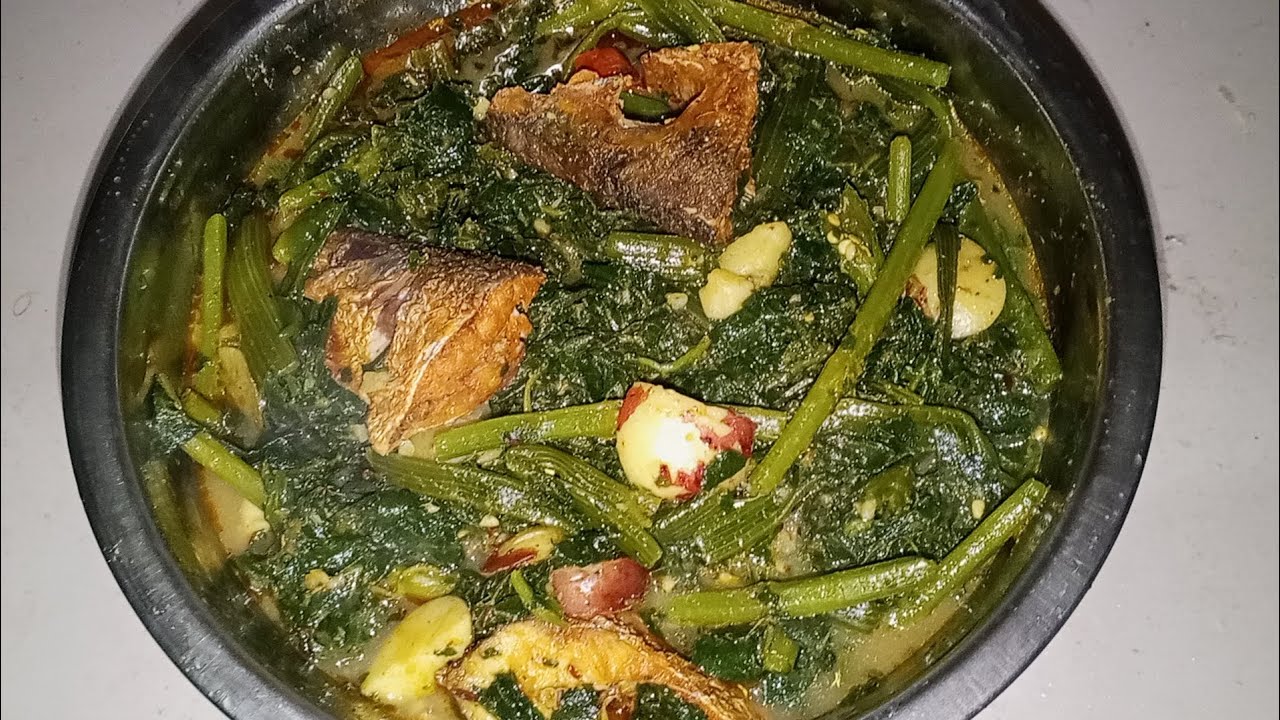 ইলিশ মাছ দিয়ে কুমড়া শাকের রেসিপি।
