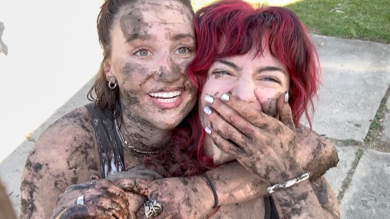 Watch me BODY bff in MSU MUD WRESTLING Tournament + guiding YOGA flow - RAVE- solar eclipse Vlog