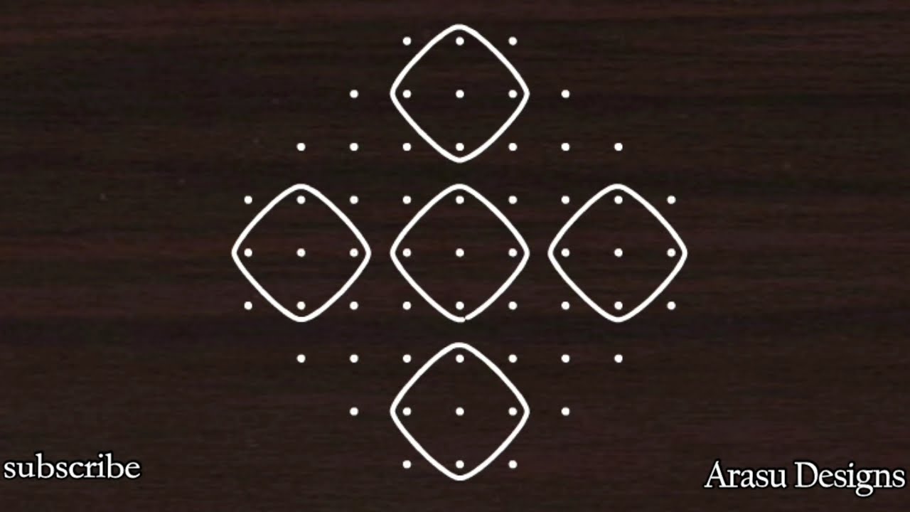 creative arasu design rangoli with  9 dot1