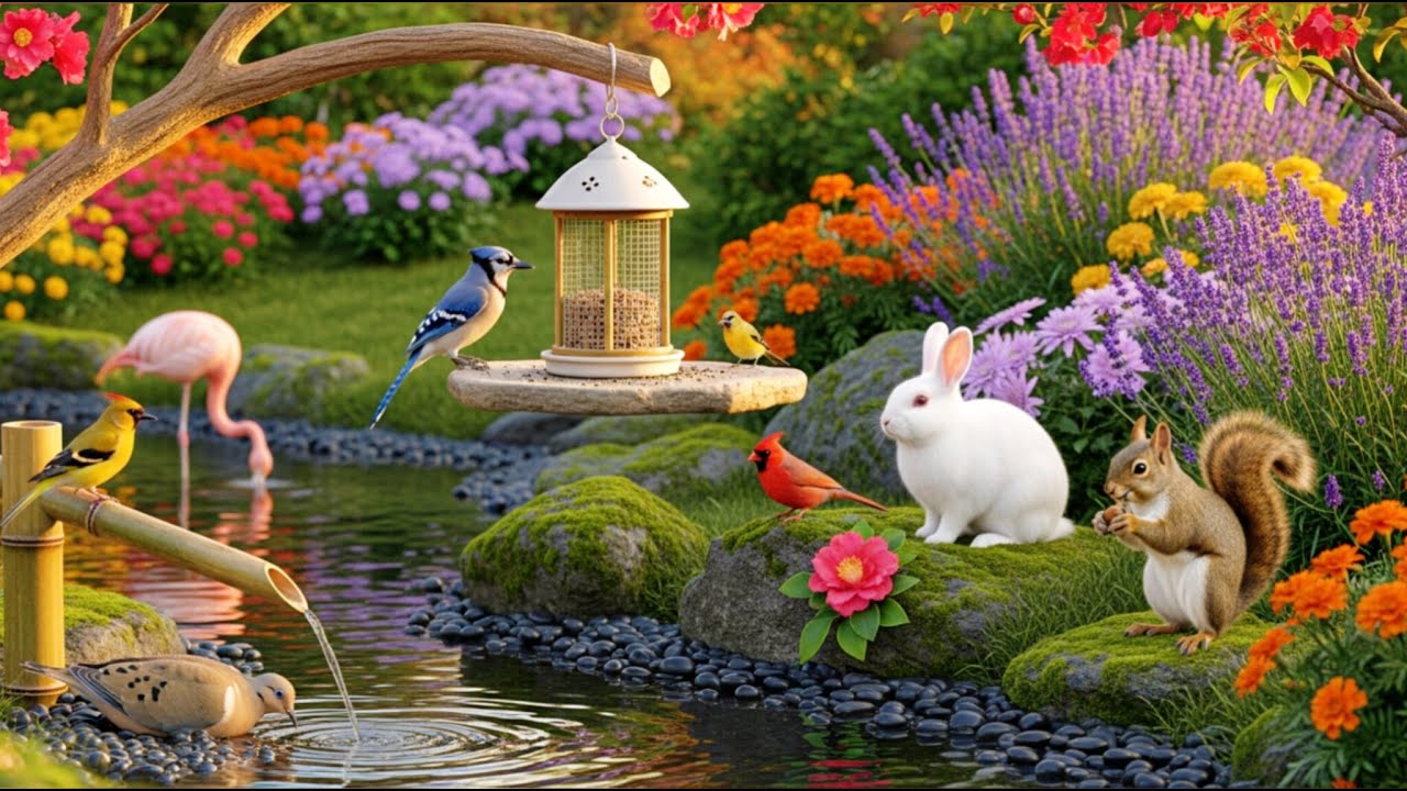 🔴 4K Serene Japanese Zen Garden at Golden Hour | Peaceful Nature & Wildlife Ambience • Cat TV