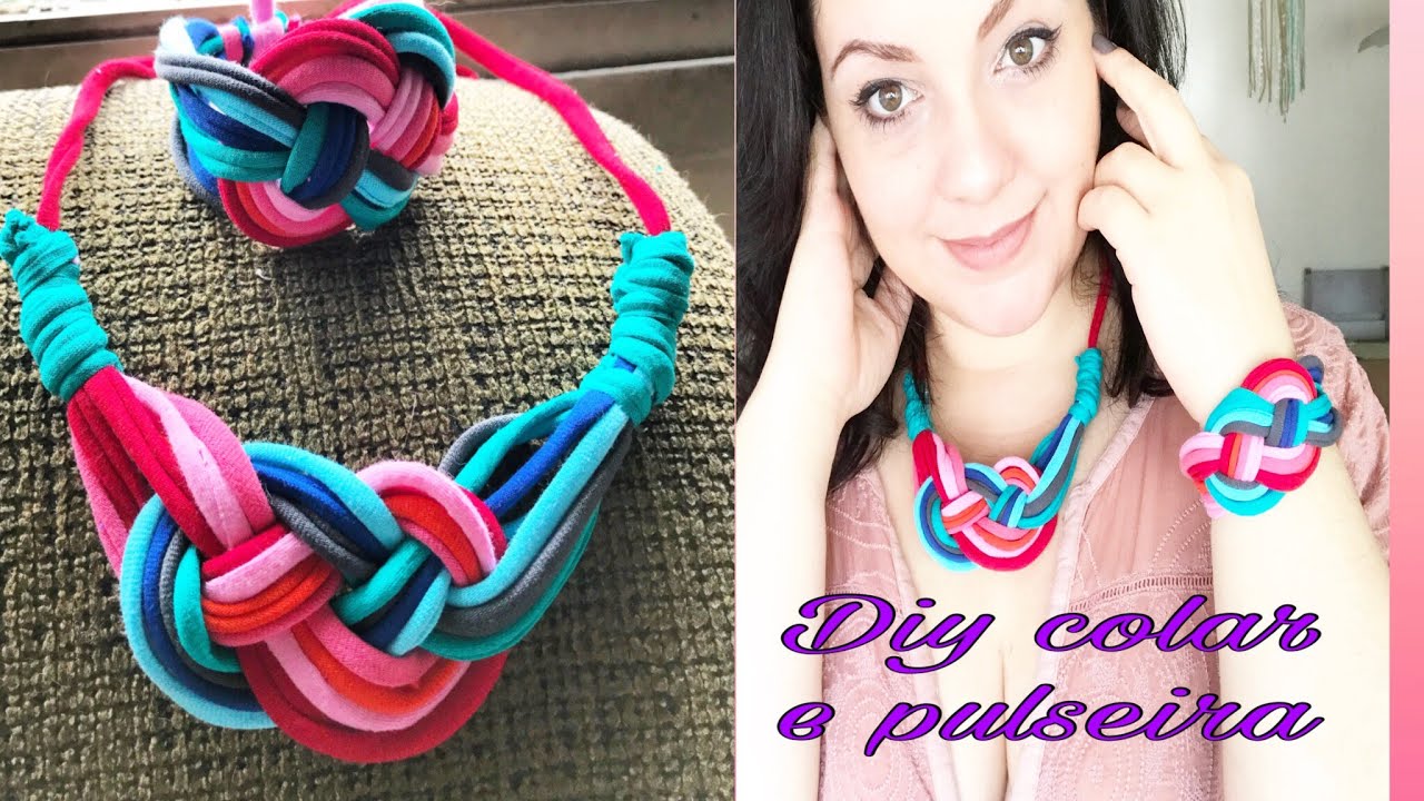 Colar e pulseira fio de malha