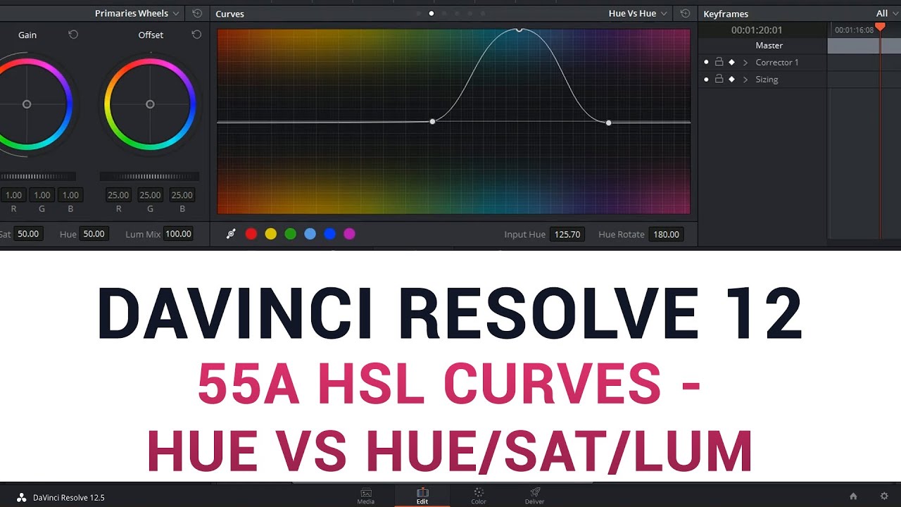 DaVinci Resolve 12 - 55a HSL Curves - Hue vs Hue/Sat/Lum