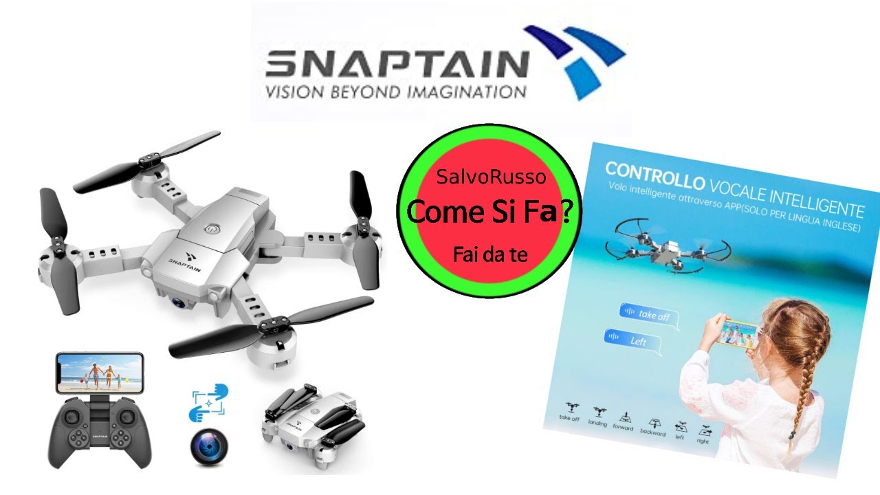 SNAPTAIN A10 Mini Drone con Telecamera HD 720P Pieghevole FPV Controllo Vocale, Controllo Gesti
