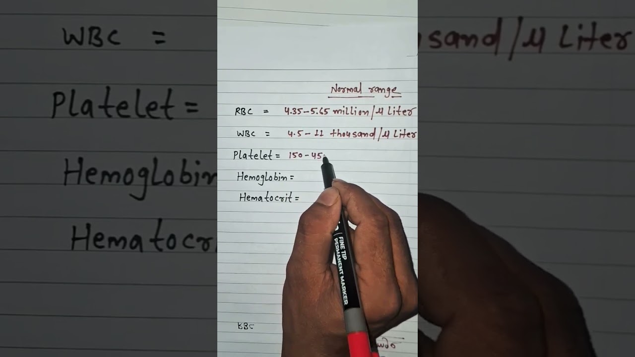 #RBC . WBC. platelets Normal range #medical #doctors #youtubeshorts #mbbs