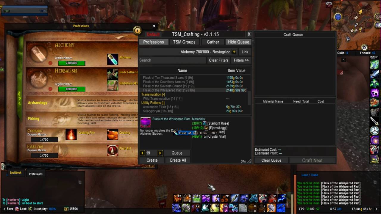 World of rnjeesus NERDRAGE!!!!!!! trying to get rank three in alchemy flasks