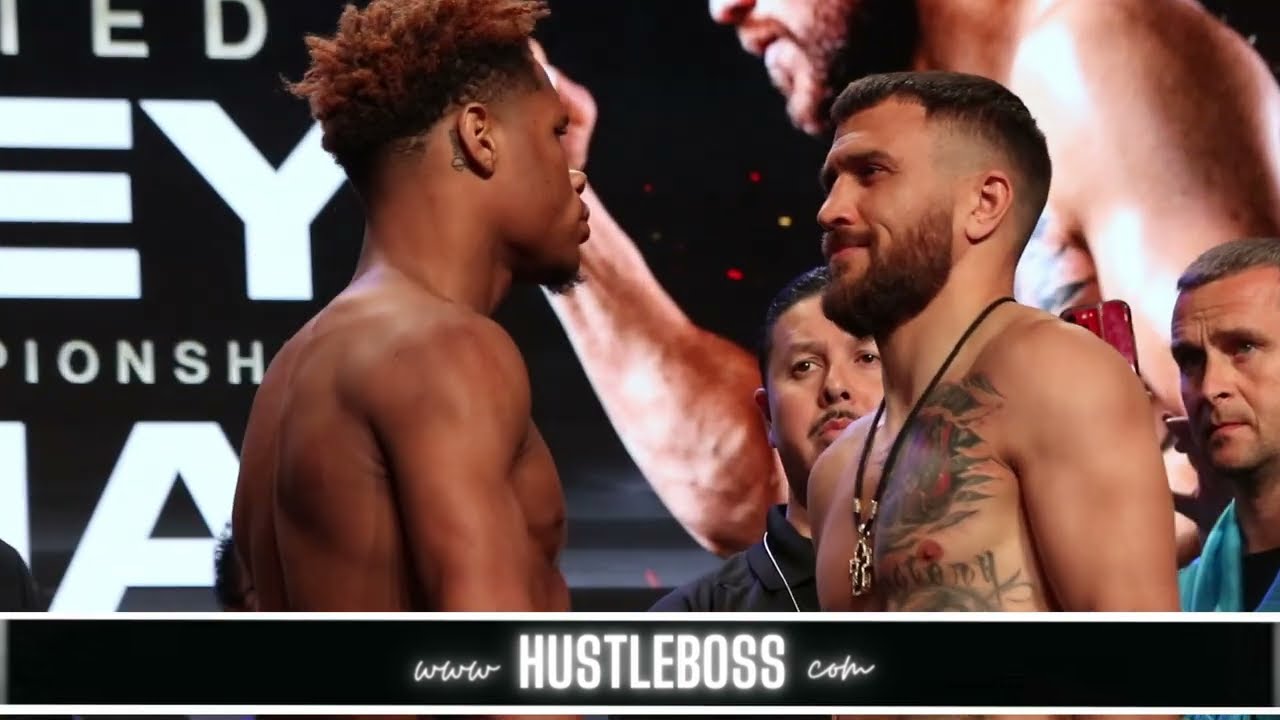 Devin Haney SHOVES Vasiliy Lomachenko at Official Weigh In
