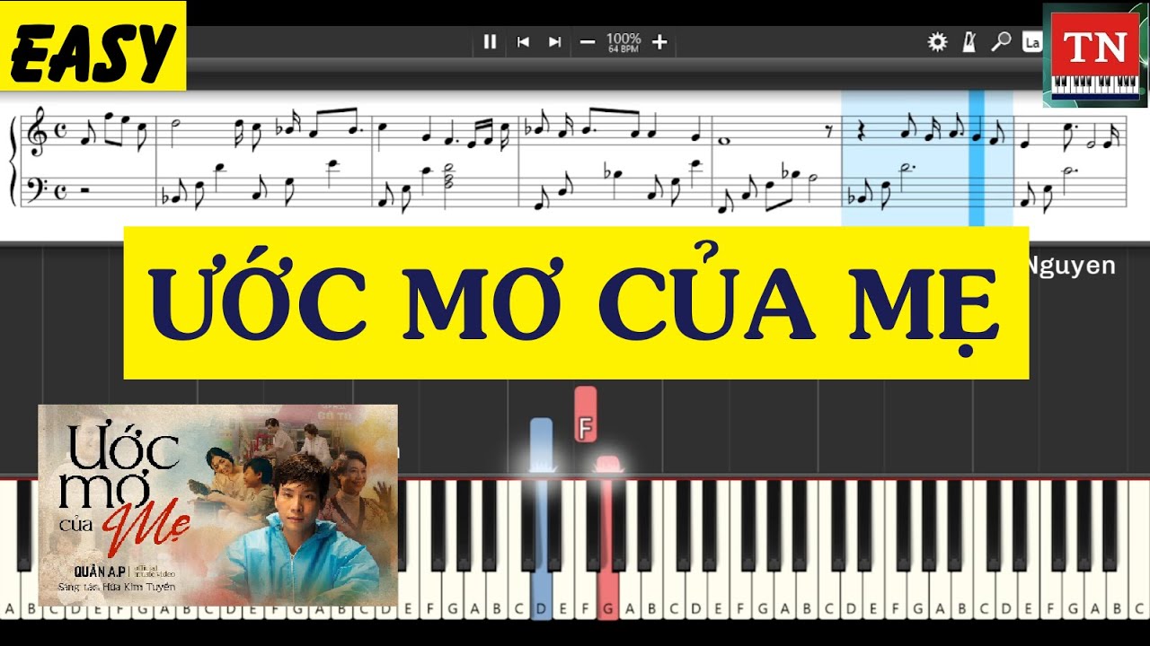 ƯỚC MƠ CỦA MẸ | Piano Synthesia #pianotutorial