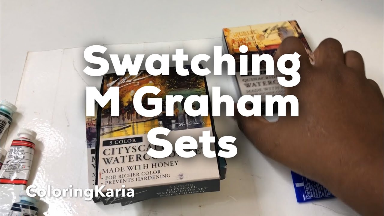 Swatching all my M Graham watercolors, Cityscape, Marinescape, Pacific Northwest and Quin sets