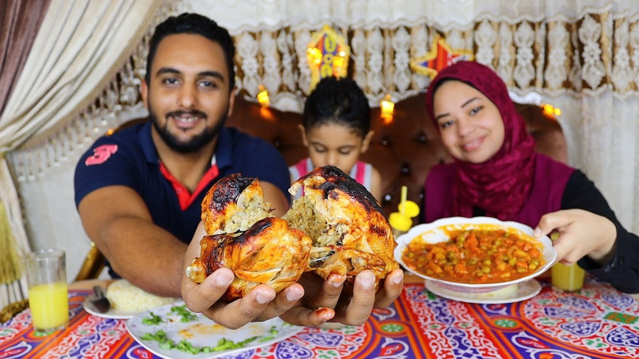 فطارنا اليوم فرخه محشية فريك مع رز وخضار(شفنا ليلة القدر😍)