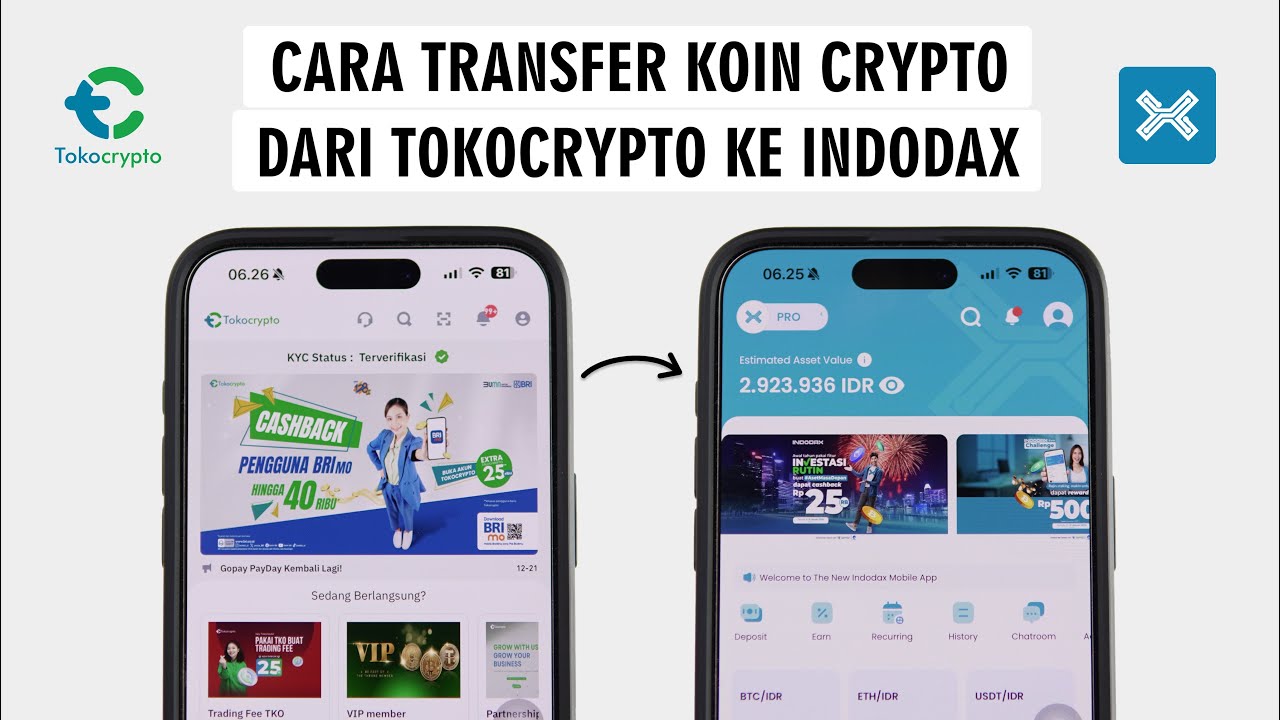 How to Transfer Crypto Coins from Tokocrypto to Indodax