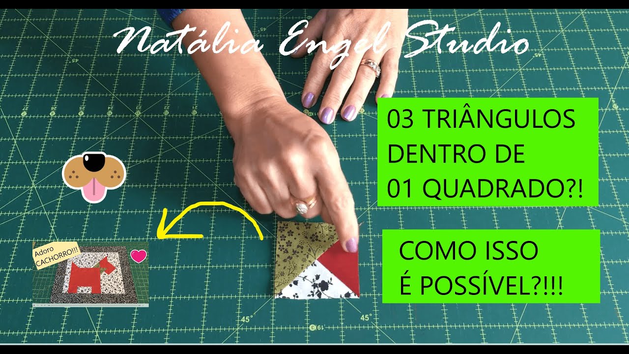 PATCHWORK :: Como fazer 01 QUADRADO com 03 TRIÂNGULOS dentro :: DICAS RÁPIDAS