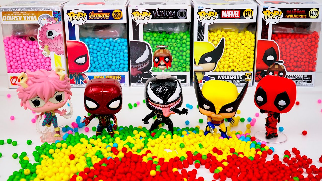 SUPERHERO ASMR SURPRISE FIGURES: Unboxing WITH Spider-Man, Venom, Wolverine, Deadpool, Mina Ashido