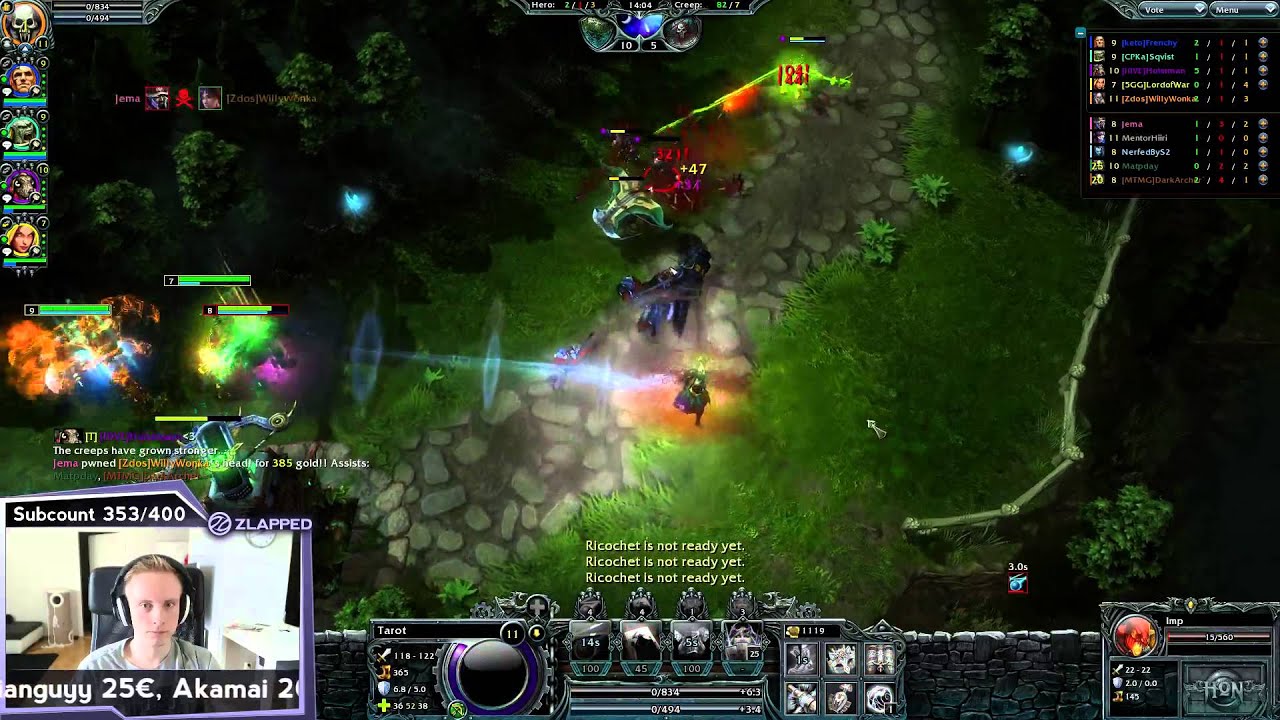[HoN]1500-2000 Solo Q: Game 9(15) Anti-Wildsoul-Tarot
