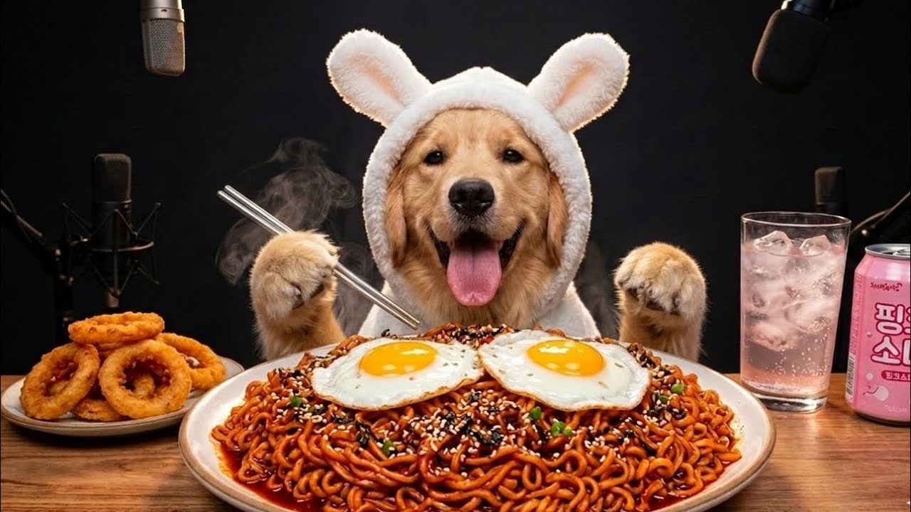 ASMR MUKBANG | 🍜🍳 Ultimate Comfort Food: Curly Noodles, Fried Egg & Crispy Onion Rings