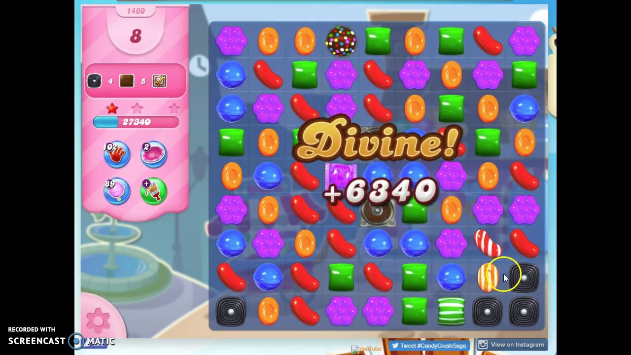Candy Crush Level 1460 Audio Talkthrough, 1 Star 0 Boosters