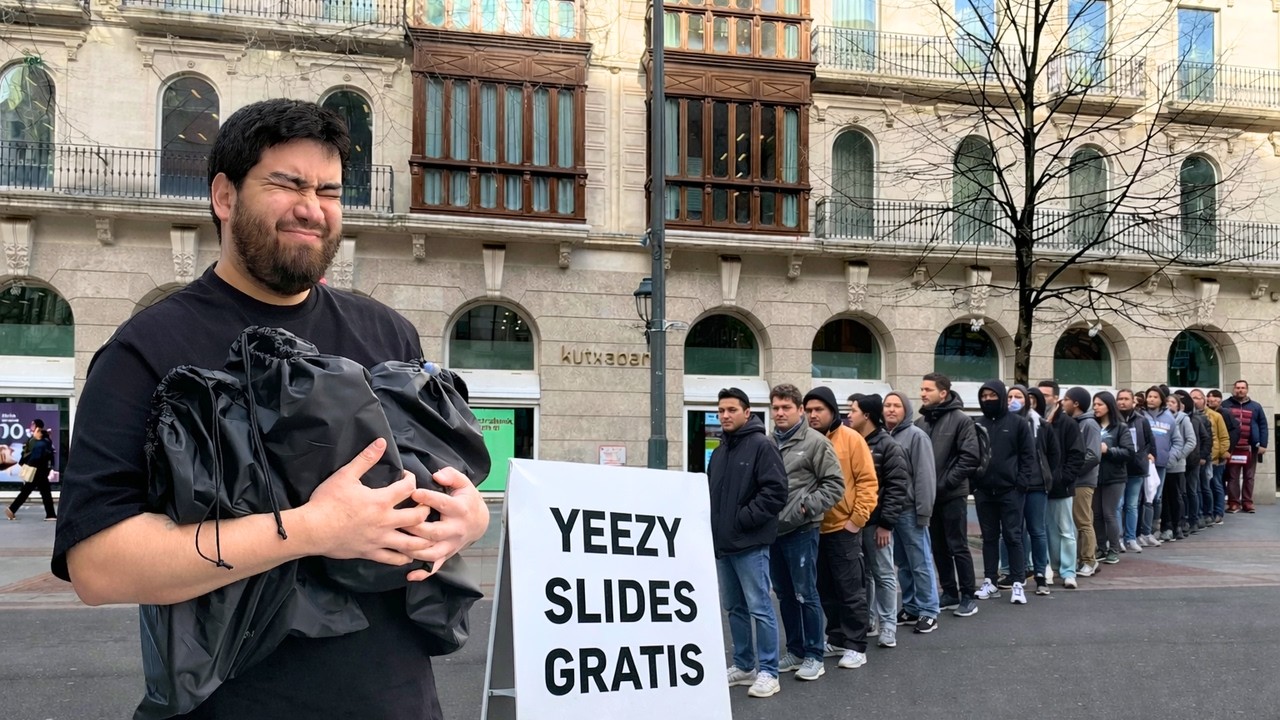 Salí a regalar YEEZY SLIDES y esto pasó