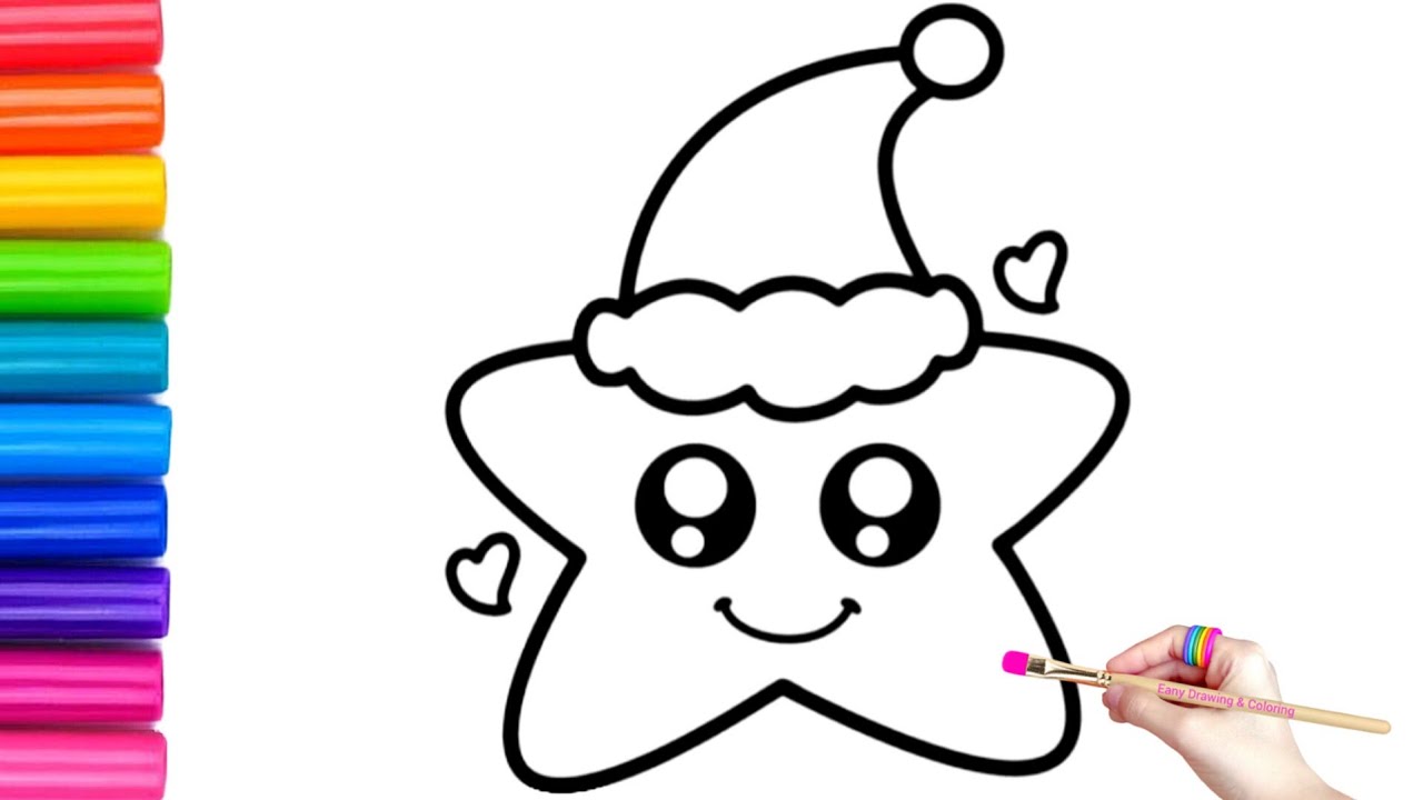 Christmas Stars Drawing,Painting and Coloring for Kids & Toddlers|How to Draw Christmas Stars