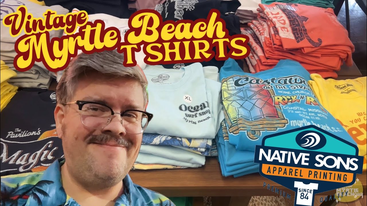 Native Sons Vintage Myrtle Beach T-Shirt line and factory tour with Retro Myrtle Beach Guy