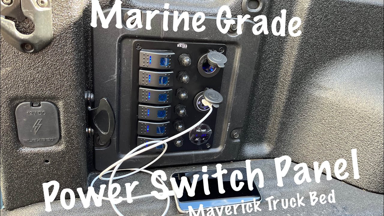 Waterproof Power Switch Panel On My Ford Maverick Truck Bed