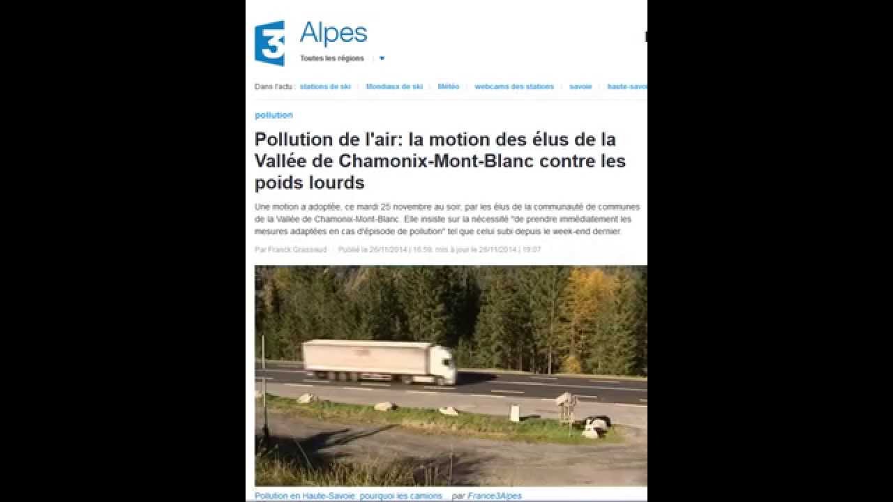 Pollution Vallée de l'Arve france3,  Novembre 2014