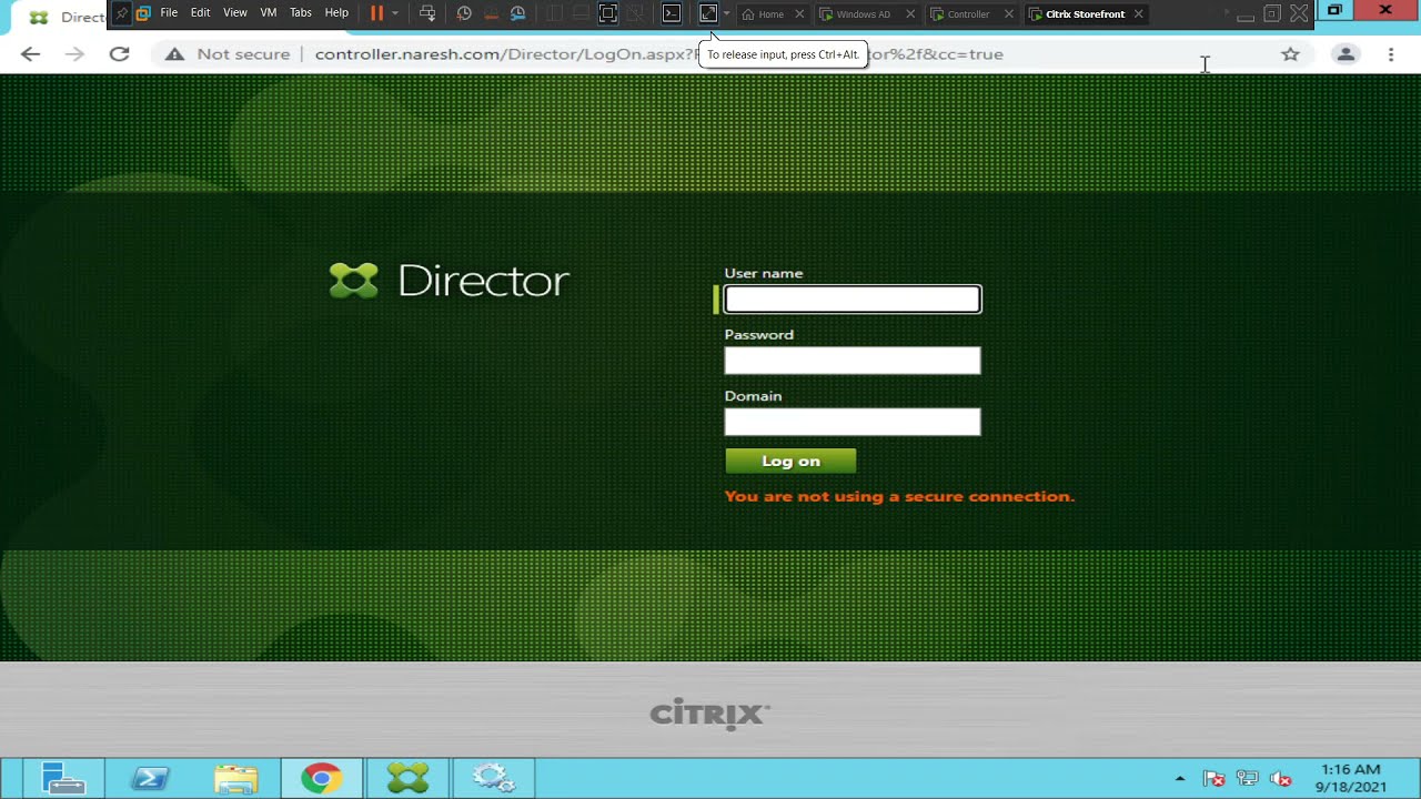 Citrix director - The system is currently unavailable , contact administrator