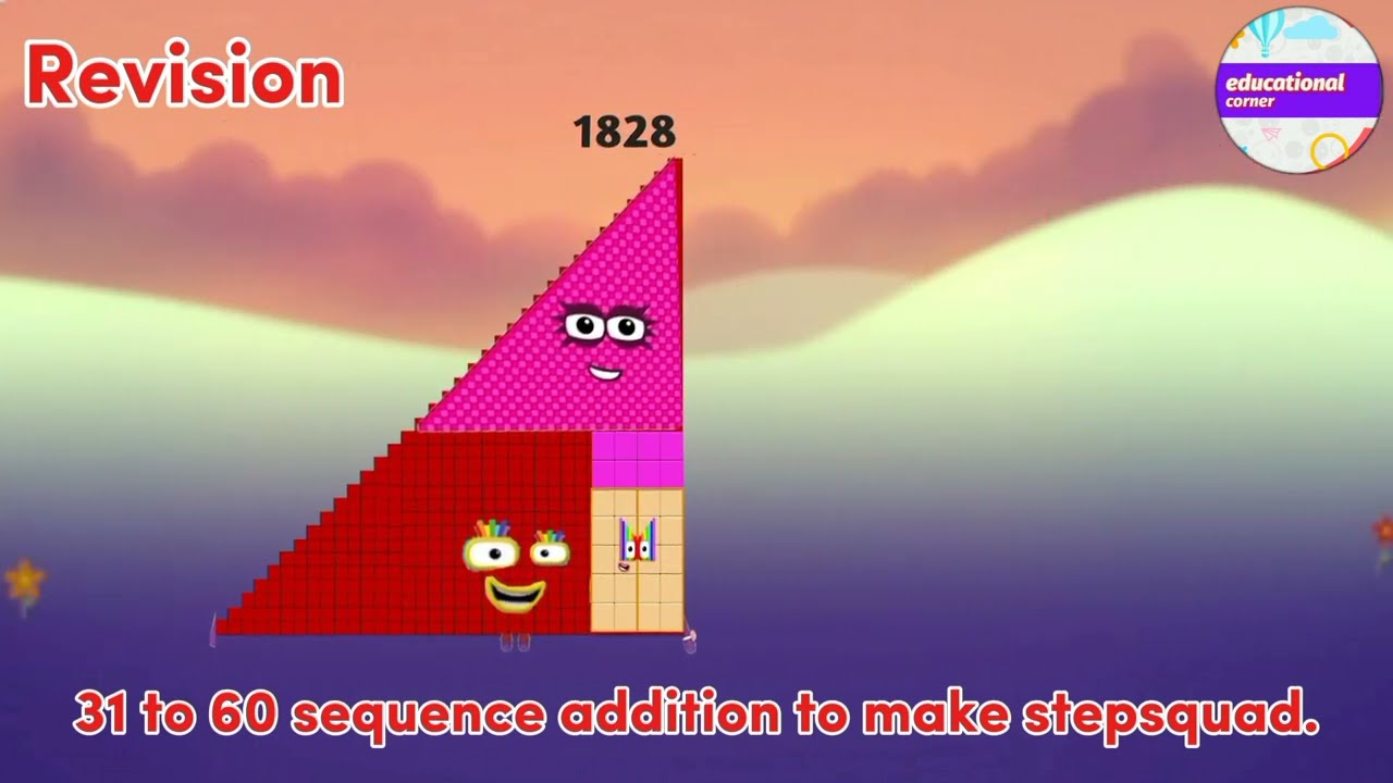 Learn sequence addition to make stepsquad 31 to 60 @Educationalcorner110  learn to count part 2