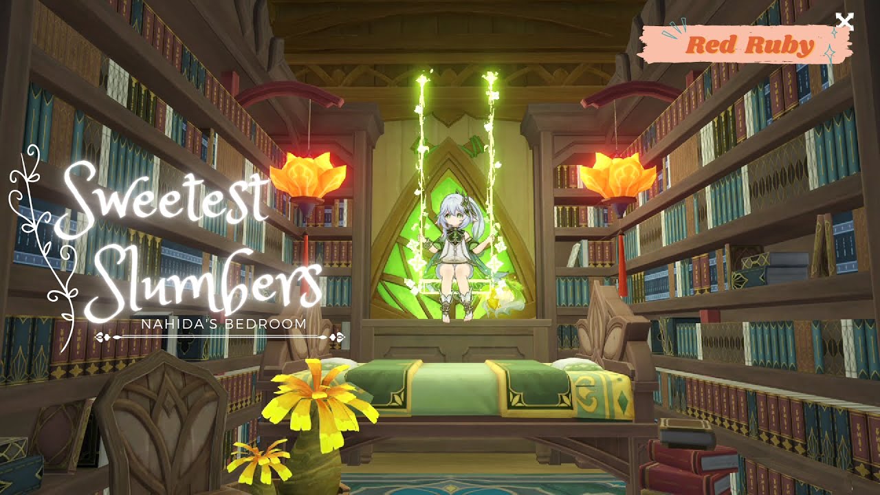 Sweetest Slumbers (Nahida's Bedroom)🍀Genshin Serenitea Pot Build 24