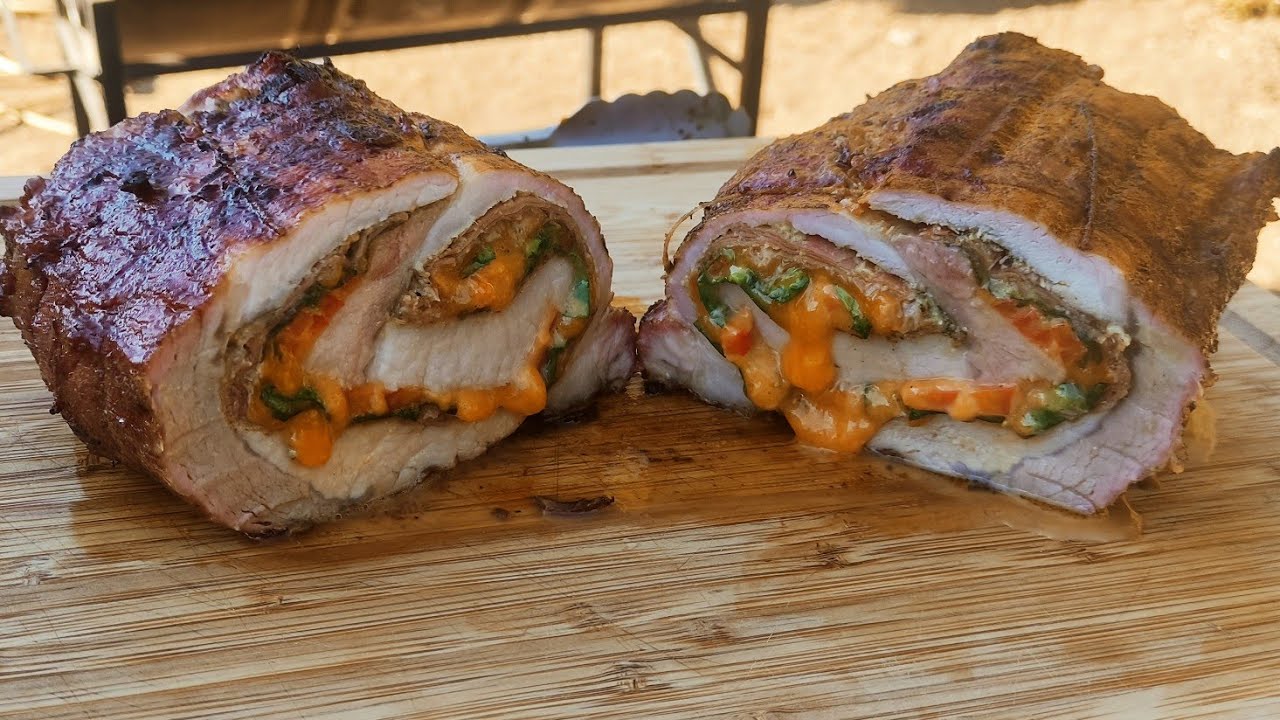 LOMO DE CERDO RELLENO A LA PARRILLA🔥