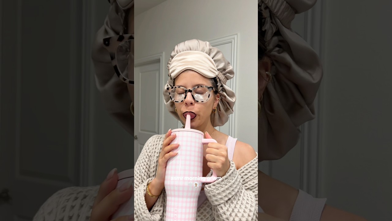 Asmr morning grwm 🤍 satisfying skincare aesthetic #grwm #morningroutine #skincare #selfcare #asmr