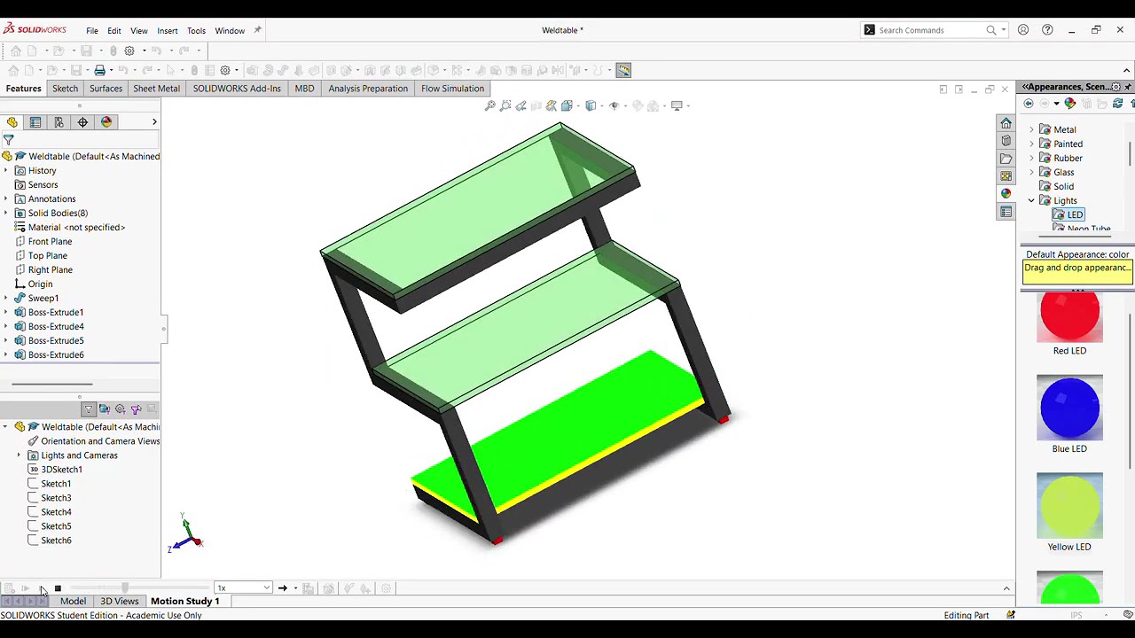 Basic 3D modeling practice in Solidworks