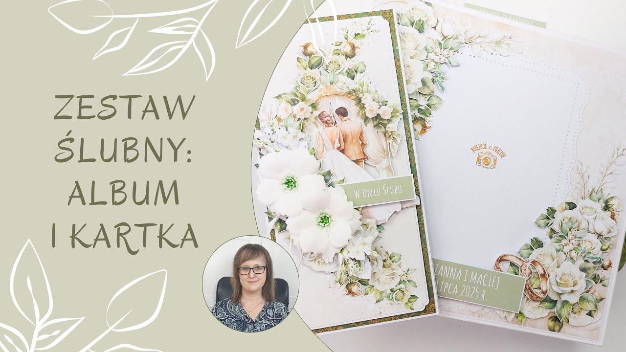 Ślubny zestaw: album i kartka - prezentacja