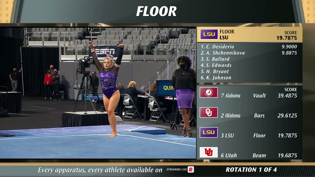 2021 NCAA Gymnastics Champs Semi-final Session 2 Floor 720p60 9272K