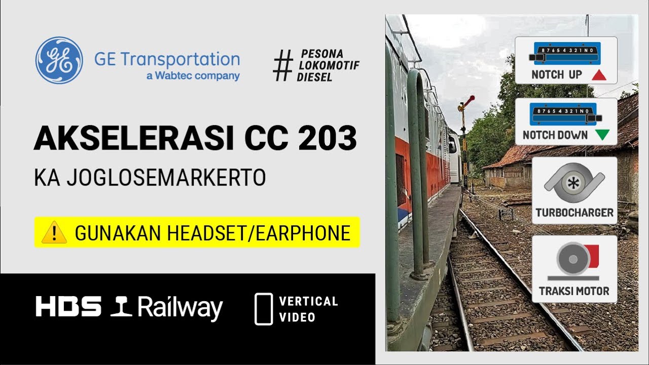 Suara Akselerasi Lokomotif CC 203 (Vertical Video)