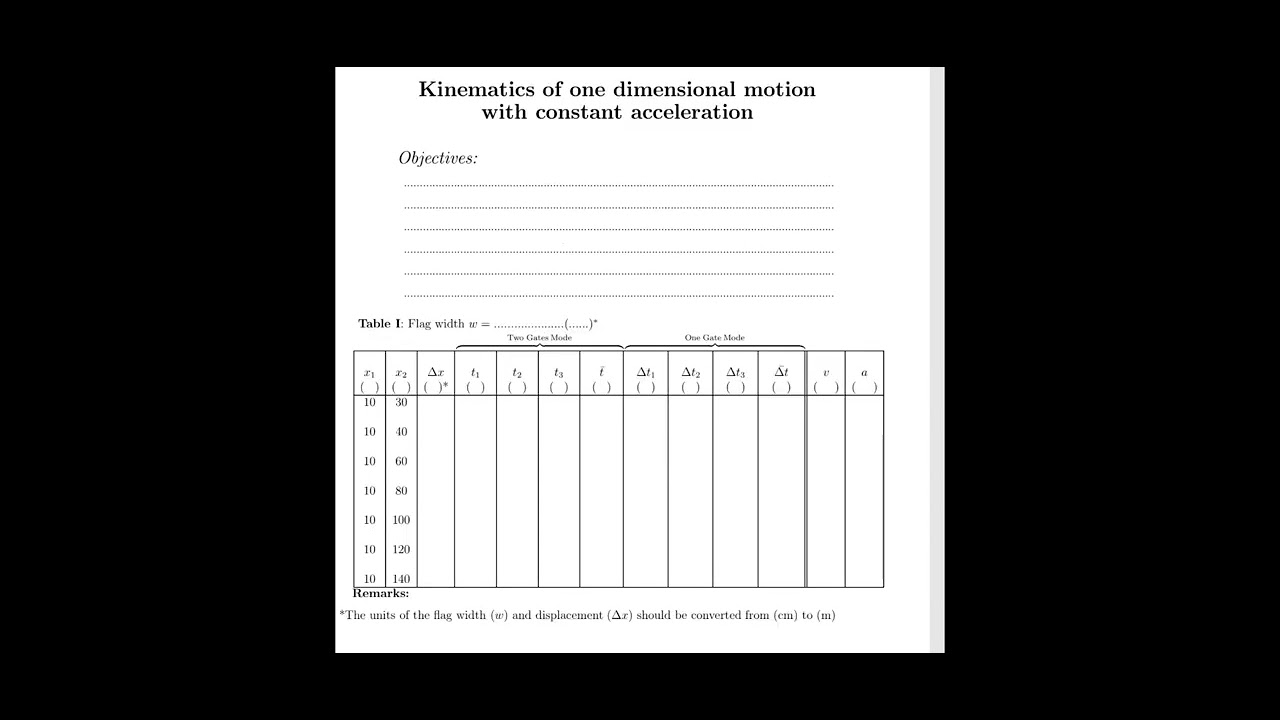 Kinematics  exp 2 theoretical part