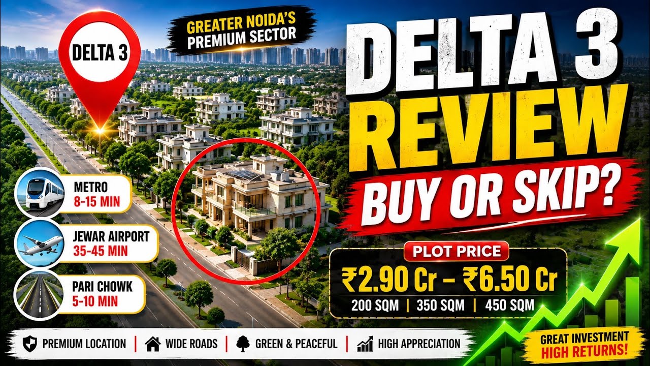 Delta 3 Greater Noida | 200-350-450 SQM Plots Prices & Future Investment Review 2026