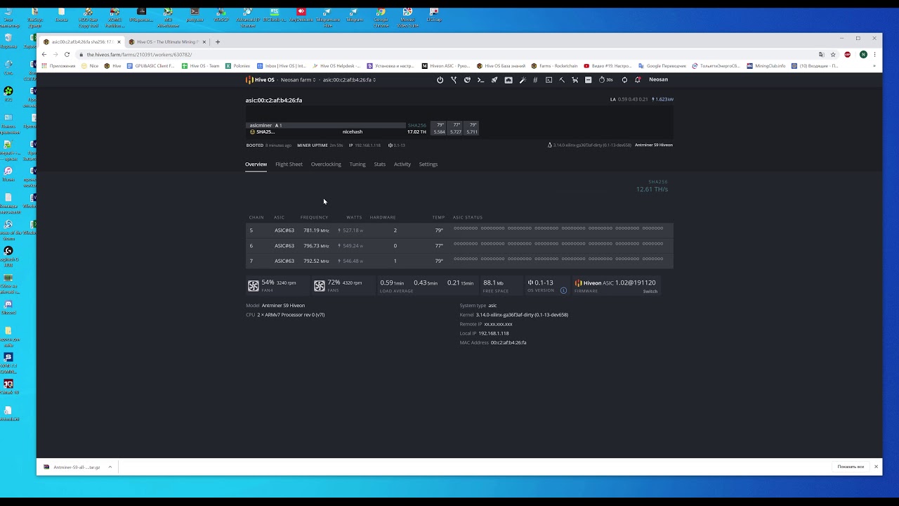 Откат Asic c прошивкой Hiveon на заводскую прошивку от Bitmain