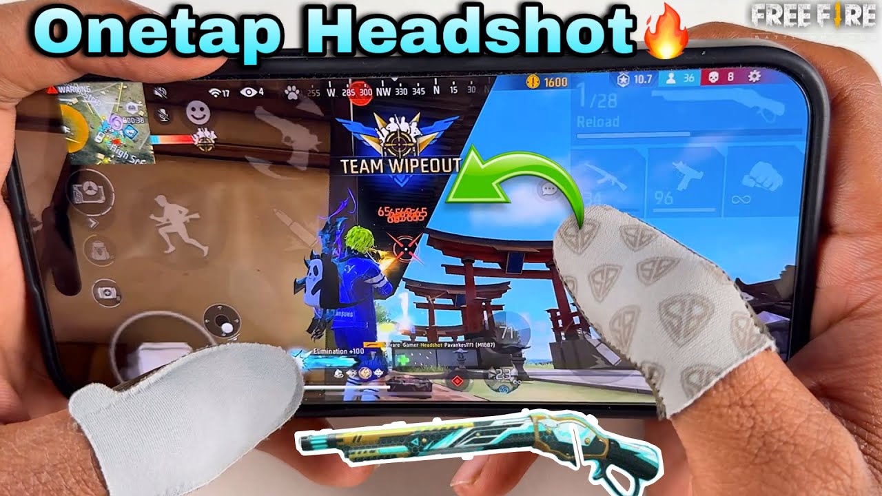 Onetap headshot in iPhone 16 pro max free fire full map gameplay